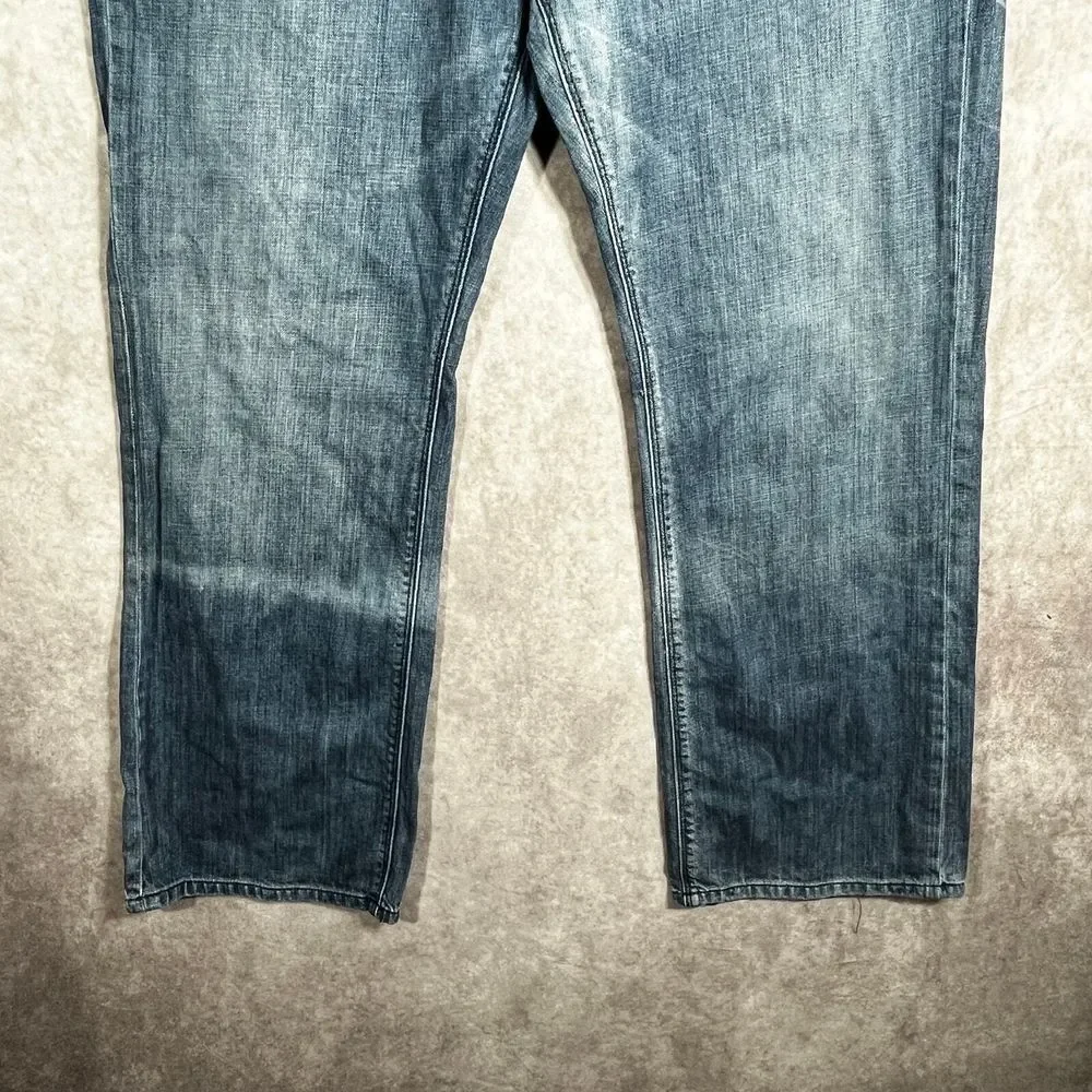 Buffalo David‎ Bitton Jeans Mens 38 Blue Dark Wash Denim Straight Leg Stretch
